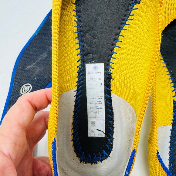 Rothy’s Point Flats Size 7 Mustard Yellow Knit Shoes Sustainable Washable - Picture 11 of 12